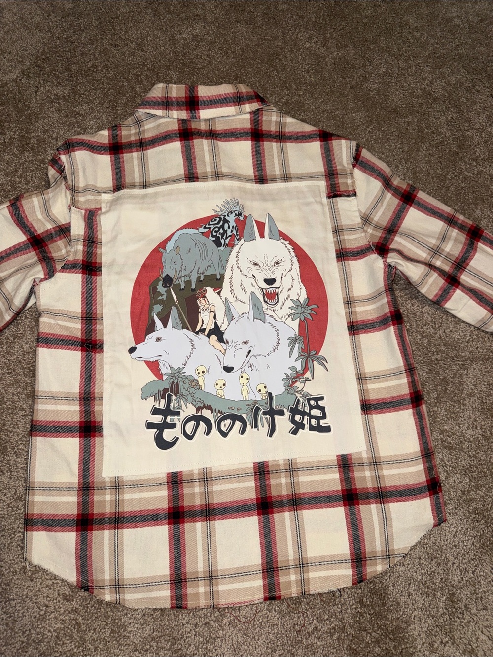 Studio Ghibli Princess Mononoke San Flannel Button Down Her Universe XS - NWT